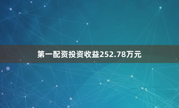 第一配资投资收益252.78万元